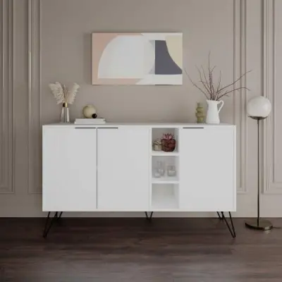 Clara Console | 100% MELAMINE | Wit – kavel bij Openbare Verkopen, Beveren-Leie