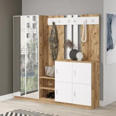 DD9 Kapstok | 100% MELAMINE | Atlantisch grenen, wit – kavel bij Openbare Verkopen, Beveren-Leie