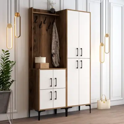 Berlin BA Kapstok | 100% MELAMINE | Walnoot, Wit – kavel bij Openbare Verkopen, Beveren-Leie