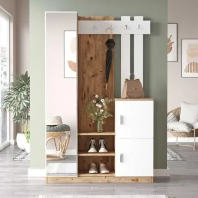 DD7 Kapstok | 100% MELAMINE | Atlantisch grenen, wit – kavel bij Openbare Verkopen, Beveren-Leie