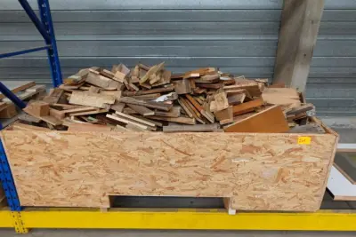 Bak met hout – kavel bij Openbare Verkopen, Wervik