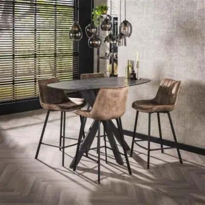 Bartafel Mariola 140x80 cm-zwartbruin – kavel bij Openbare Verkopen, Beveren-Leie