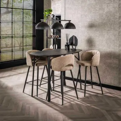 Ovale bartafel Deens 140 cm grafiet 3D melamine – kavel bij Openbare Verkopen, Beveren-Leie