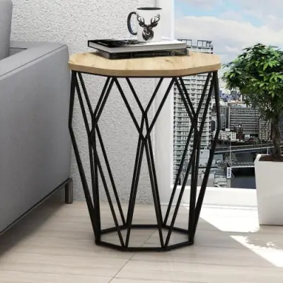 Woody Fashion Bijzettafel - Eiken Zwart, 100% Melamine, 18mm Dik – kavel bij Openbare Verkopen, Beveren-Leie