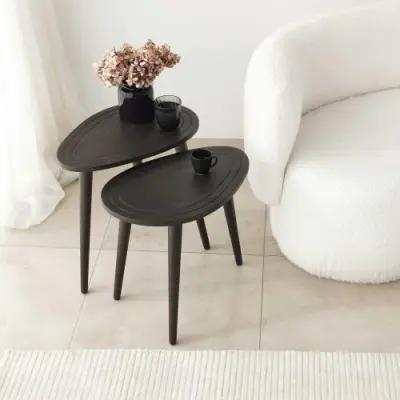 Sweet Bijzettafel (2 stuks) | BEUKENHOUTEN BODY | Antraciet – kavel bij Openbare Verkopen, Beveren-Leie