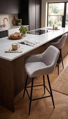 Set van 2 barstoelen Amman 65cm - grijs – kavel bij Openbare Verkopen, Beveren-Leie