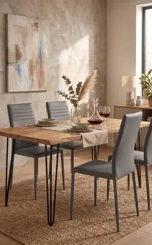Set van 6 stoelen Broadway - grijs – kavel bij Openbare Verkopen, Beveren-Leie