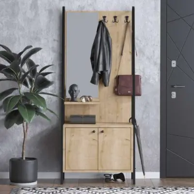 Lumi Kapstok | 100% MELAMINE | Eiken, Zwart – kavel bij Openbare Verkopen, Beveren-Leie