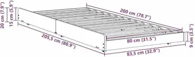 vidaXL Bedframe (80 x 200 cm) – kavel bij Openbare Verkopen, Brugge