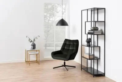Fauteuil Paris - 73x82x88 cm - draaibaar - donkergroen velours – kavel bij Openbare Verkopen, Beveren-Leie