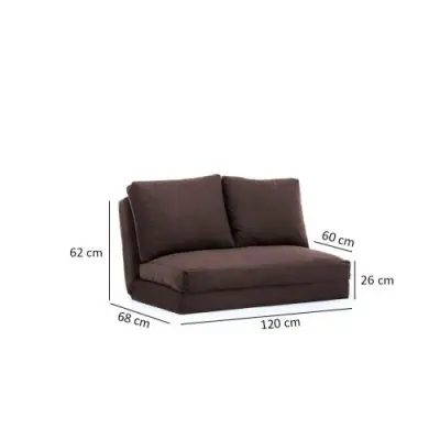Sofa-bed met 2 zitplaatsen | Comfort en stijl met metalen frame | Bruin – kavel bij Openbare Verkopen, Beveren-Leie