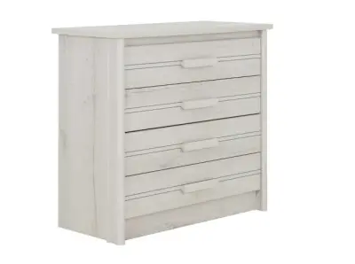 Commode Morris 4 lades - gebleekte helvezia eik – kavel bij Openbare Verkopen, Beveren-Leie