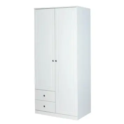 Kledingkast Martha 93cm met 2 deuren - wit – kavel bij Openbare Verkopen, Beveren-Leie