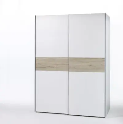 Kledingkast Salamanca 170cm met 2 deuren - wit/eik – kavel bij Openbare Verkopen, Beveren-Leie