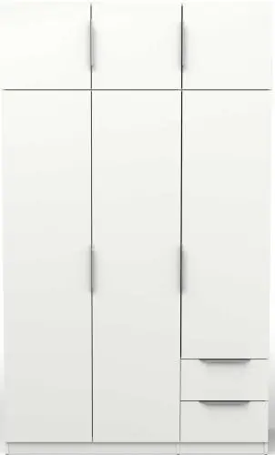 Kledingkast Spectre 120cm 6 deuren & 2 lades - mat wit – kavel bij Openbare Verkopen, Beveren-Leie