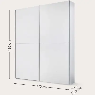 Kledingkast Tiempo 170x59x195cm met twee deuren - wit – kavel bij Openbare Verkopen, Beveren-Leie