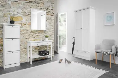 Kledingkast Landwood 80cm met 2 deuren - wit – kavel bij Openbare Verkopen, Beveren-Leie