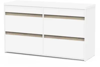 Ladekast Clyde - met 6 lades - wit/eikdecor – kavel bij Openbare Verkopen, Beveren-Leie