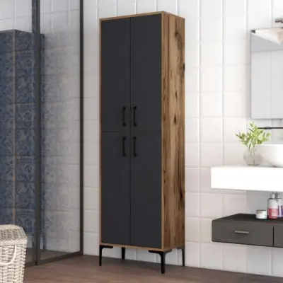 Berlin A Multifunctionele kast | 100% MELAMINE | Walnoot, Antraciet – kavel bij Openbare Verkopen, Beveren-Leie