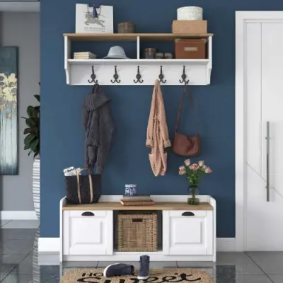 P2 Kapstok | 100% MELAMINE | Wit, Walnoot – kavel bij Openbare Verkopen, Beveren-Leie