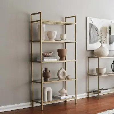 K1 Boekenplank | METALEN FRAME | Goud – kavel bij Openbare Verkopen, Beveren-Leie