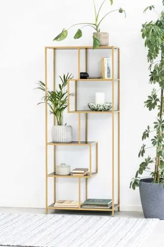 Rek Dover 77 cm 4 legplanken - goud/zwart – kavel bij Openbare Verkopen, Beveren-Leie