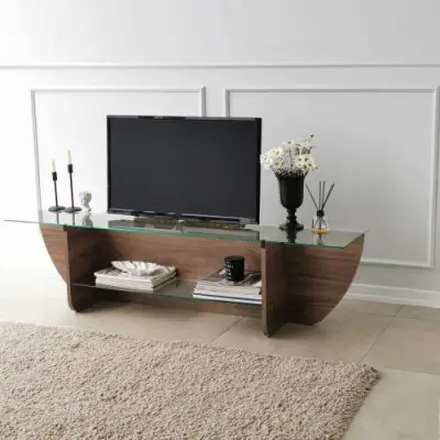 Lily TV TV-standaard | GEHARD GLAS | Walnoot – kavel bij Openbare Verkopen, Beveren-Leie