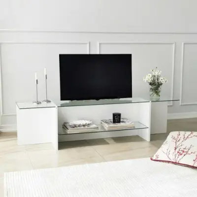 Escape TV TV-standaard | GEHARD GLAS | Wit – kavel bij Openbare Verkopen, Beveren-Leie