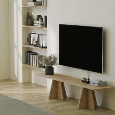 Mushroom TV-meubel | 100% MELAMINE | Saffier Eiken – kavel bij Openbare Verkopen, Beveren-Leie