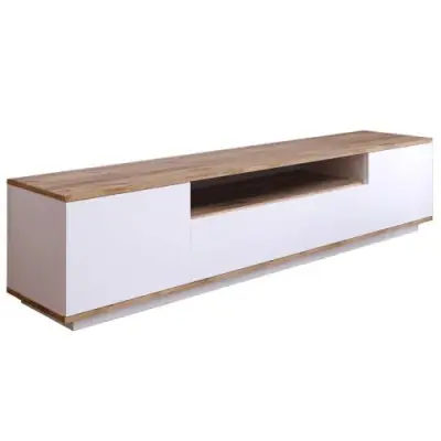 FR7 TV-meubel | 100% MELAMINE | Atlantic Pine, Wit – kavel bij Openbare Verkopen, Beveren-Leie