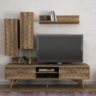 Tera Home TV-meubel 180cm Breedte Notenhout – kavel bij Openbare Verkopen, Beveren-Leie
