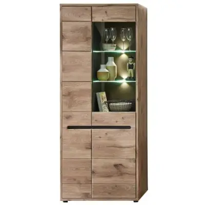 Vitrinekast Bellini 80cm 2 deuren - eik/antraciet – kavel bij Openbare Verkopen, Beveren-Leie