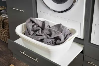 Wasmachinekast Laundreezy | 68 x 68 x 162 cm | Antraciet – kavel bij Openbare Verkopen, Beveren-Leie