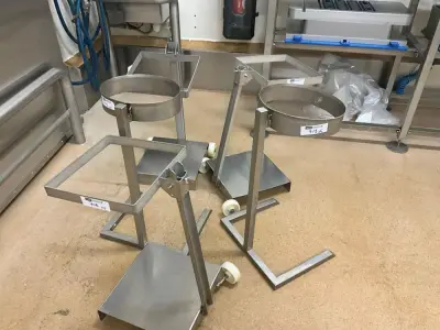 Set of 5 stainless steel trash cans – kavel bij Dome Auctions, Kingersheim