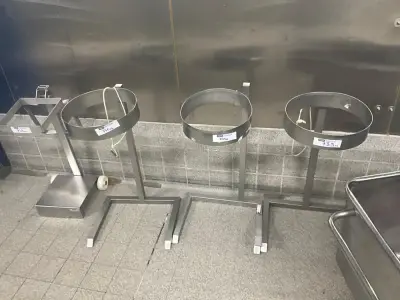 Set of 4 stainless steel trash cans – kavel bij Dome Auctions, Kingersheim