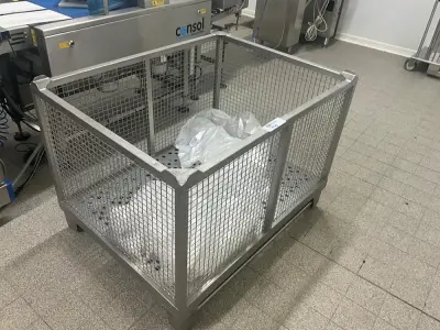 Stainless Steel Wire Mesh Rolling Crate – kavel bij Dome Auctions, Kingersheim