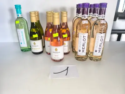 Een set van 14 kleine flesjes met diverse wijnen – kavel bij Auctionline, Anderlecht