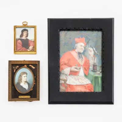 Three miniatures. 1. Rectangular – kavel bij Bernaerts, Antwerp