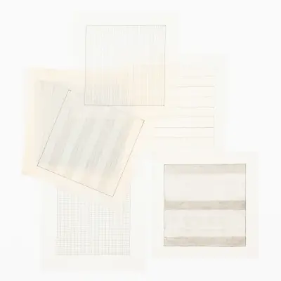 Agnes Martin - 'Paintings and Drawings 1974 - 1990'. Portfolio, Stedelijk Museum, Amsterdam, 1991 – kavel bij Bernaerts, Antwerp