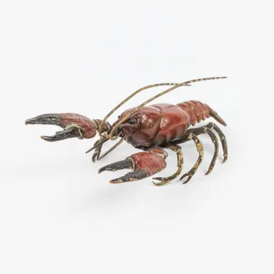 A Vienna bronze lobster. Wear to the paintlayer – kavel bij Bernaerts, Antwerp