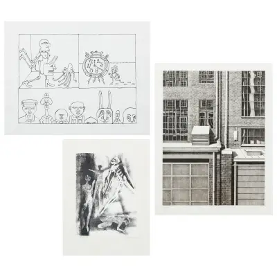 Drie prenten. 1. Maurice Nevens – kavel bij Bernaerts, Antwerp