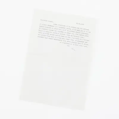 Hans Warren - Typed letter (carbon copy) to 'Carissimo Gianni'. 1 p., 4to, typescript – kavel bij Bernaerts, Antwerp