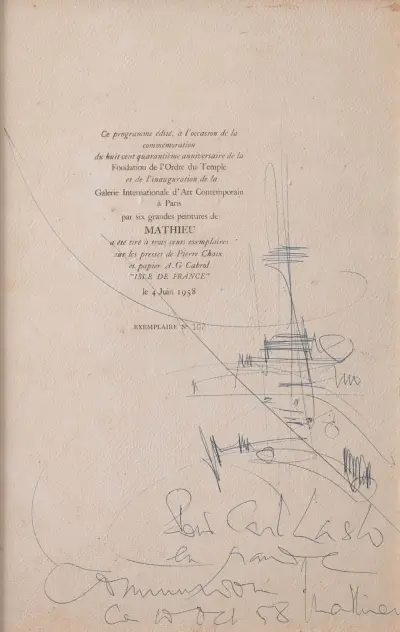 Georges mathieu (1921-2012) – kavel bij Bernaerts, Antwerp