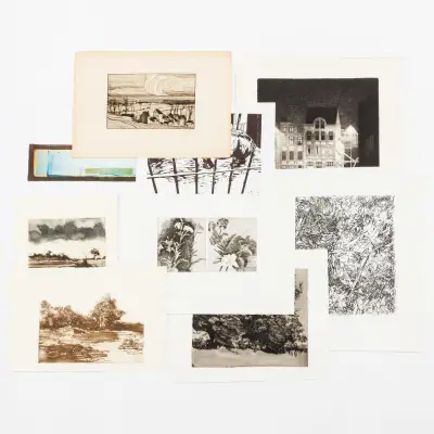 Folder with nine prints. Various techniques – kavel bij Bernaerts, Antwerp