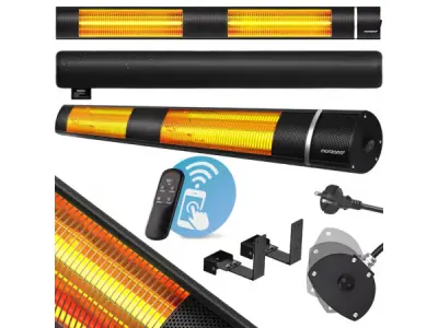 Elektrische terrasverwarmer MZH3000 - 3000 W - zwart – kavel bij XL Auctions