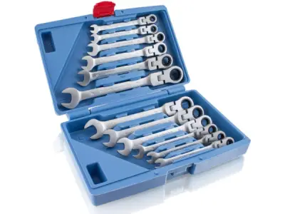 Ratelsleutelset - 12-delig - 6/19 mm - Incl. koffer – kavel bij XL Auctions