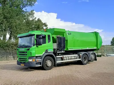 Vuilniswagen, Scania, P280 6x2 opbouw Haller zijlader Zoeller, 2017 – kavel bij Onlineveilingmeester, Wijk en Allburg