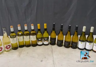 Batch of white wine bottles – kavel bij En.clicpublic