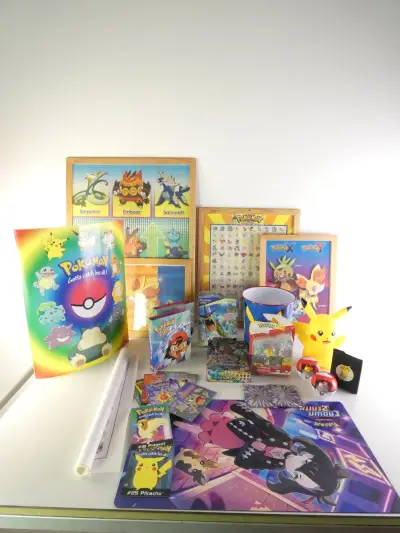 Pokémon verzamelset met figuren, posters en accessoires – kavel bij De Kringwinkel, Heverlee