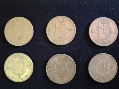 Set van 6 x 100 Belgische Franken 1951 – kavel bij De Kringwinkel, Ieper